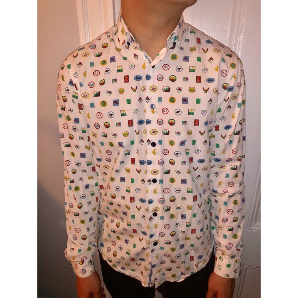 Mens Zara Graphic Shirt (Medium)
